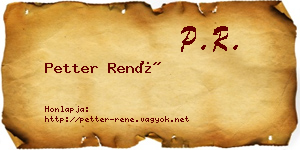 Petter René névjegykártya